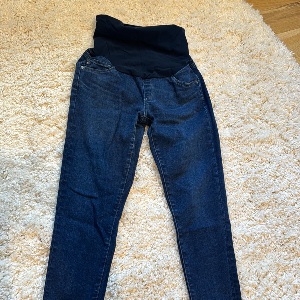 AG blue maternity skinny jeans